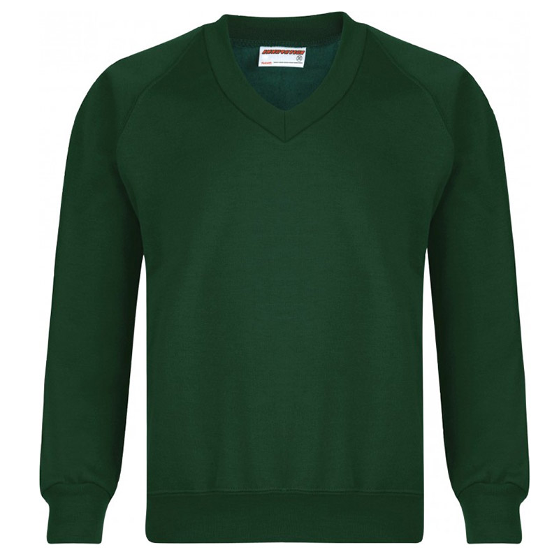 Medium Bottle Green V-Neck Sweatshirt